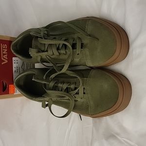 Vans Old Skool Suede Canvas Olive Green Shoes